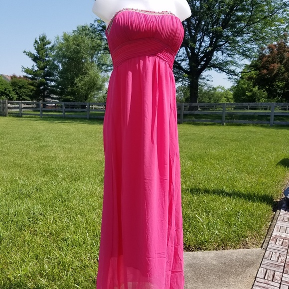 Strapless Chiffon Summer Dress Sz S/M - Picture 3 of 3